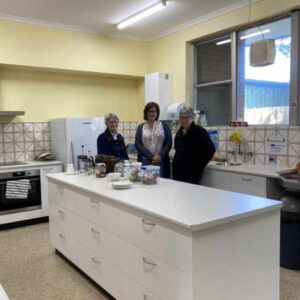 Ladies preparing morning tea in kitchen at Stonnington Uniting