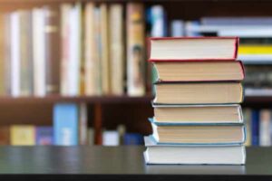 Stack of books in Stonnington Community Uniting Church Library